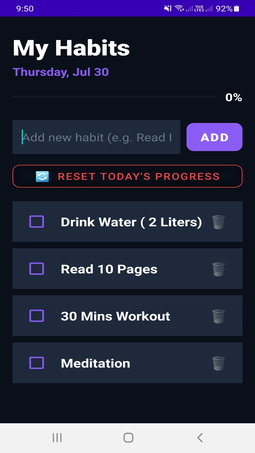 Daily Habit Tracker & Goals screenshot